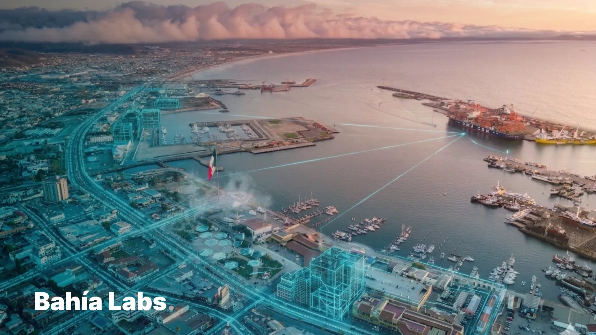 Ensenada Baja California digitalizándose, vista aerea panoramica