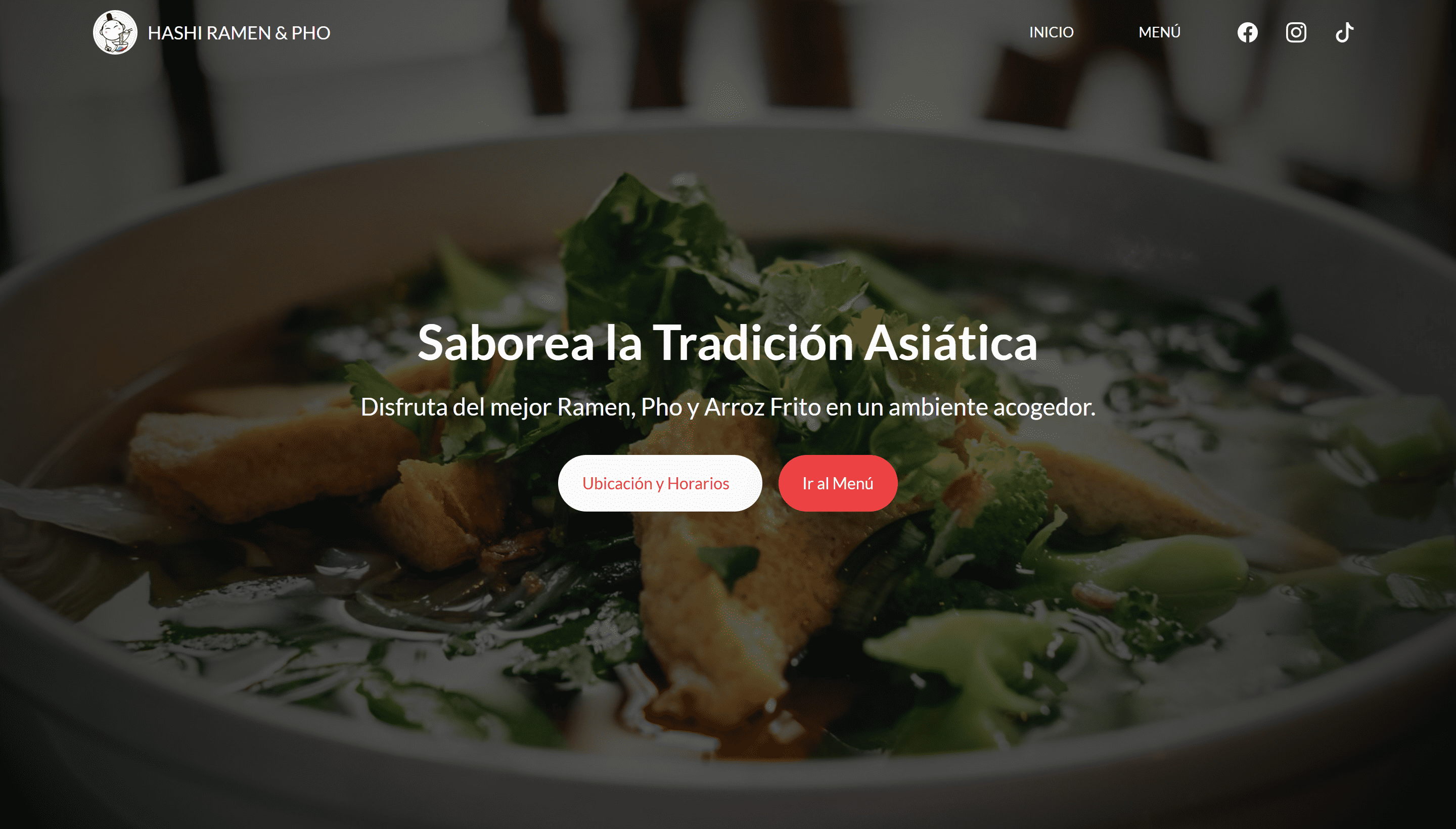 Imagen del sitio web del restaurante hashi ramen pho